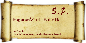 Segesvári Patrik névjegykártya