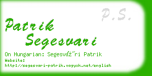 patrik segesvari business card